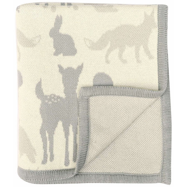 DARZZI Woodland Animals Baby Blanket, Grey Combo, 35"x45"