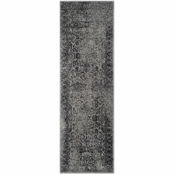 Safavieh Adirondack Collection ADR109B Grey and Black Oriental Vintage Distressed Runner (2'6" x 8')