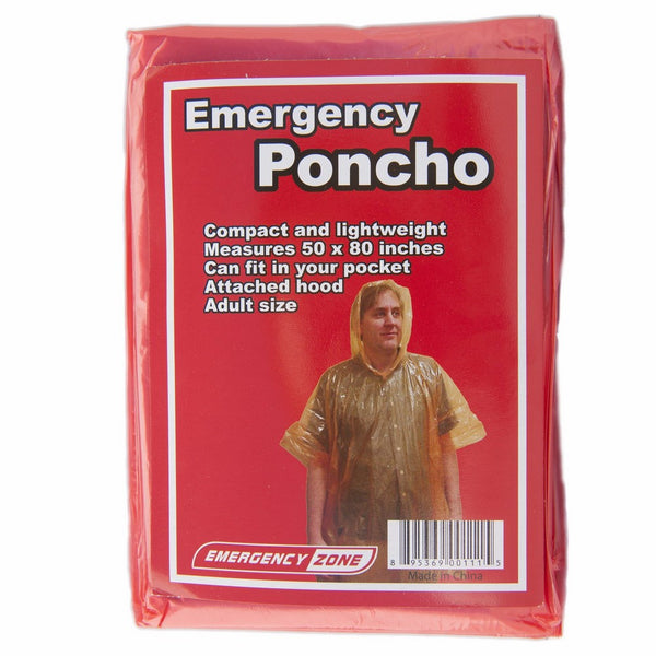 Emergency Poncho 5 Pack, Emergency Rain Gear, Weather Protection, Emergency Zone Brand