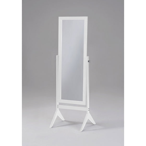 White Finish Wooden Cheval Bedroom Free Standing Floor Mirror (Cheval White) by eHomeProducts