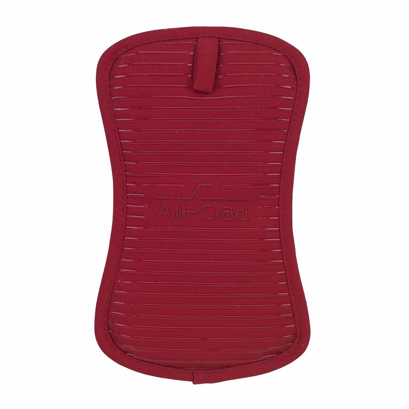 All-Clad Textiles Deluxe Heat and Stain Resistant Pot Holder. Silicone Treated Heavyweight 100-Percent Cotton Twill Hot Pad,Machine Washable, 6-inches by 10-inches, Chili Red