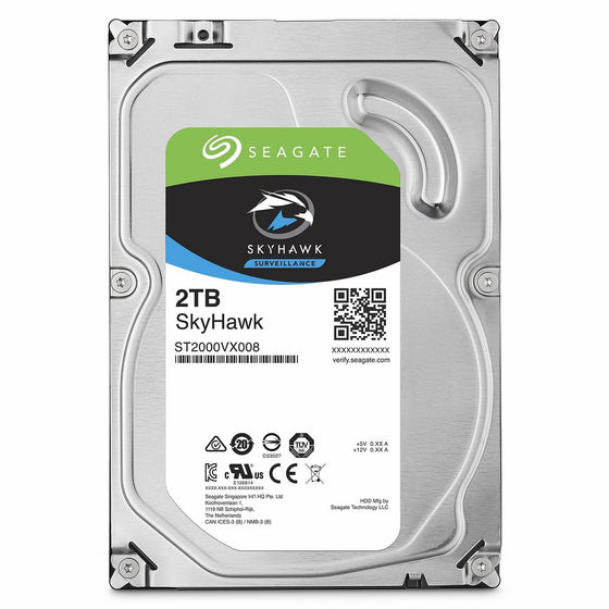 Seagate SkyHawk 2TB Surveillance Hard Drive - SATA 6Gb/s 64MB Cache 3.5-Inch Internal Drive (ST2000VX008)