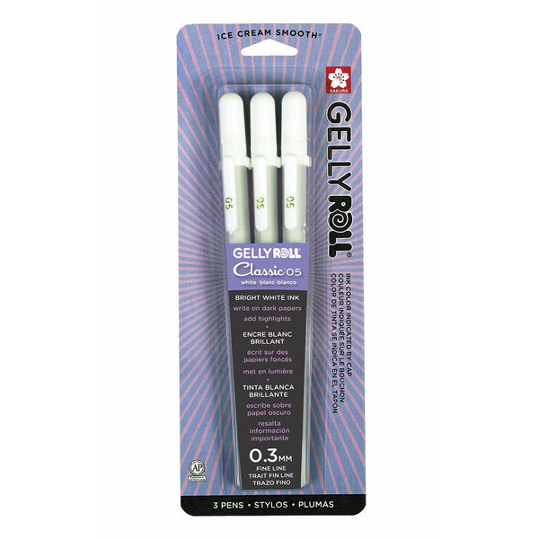 Sakura 57452 Gelly Roll Classic 05 (Fine Pt.) 3pk Pen, White