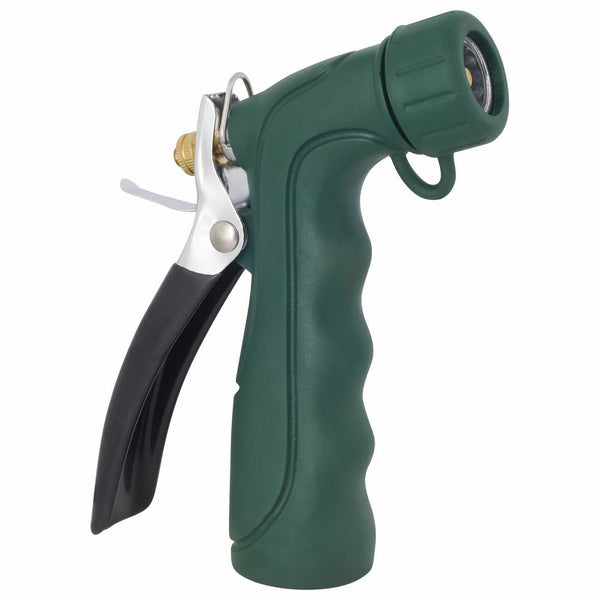 Melnor Garden Hose Spray Nozzle, Heavy-Duty, Insulated Metal Body with Rubberized Grip - Suitable for Hot Water Applications - Green