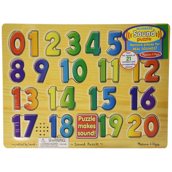 Melissa & Doug Numbers Sound Puzzle - Wooden Puzzle With Sound Effects (21 pcs)