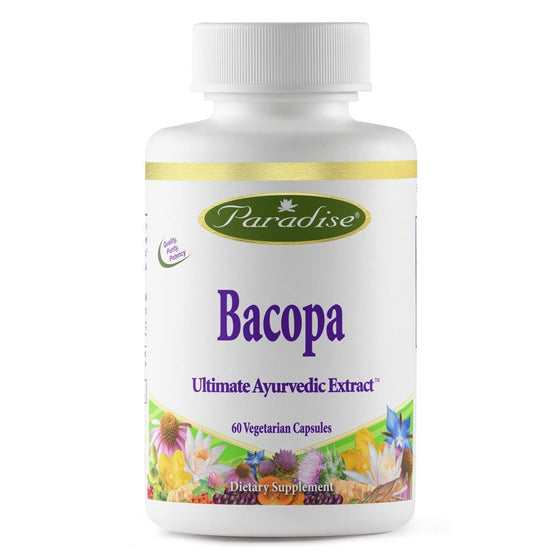 Paradise Herbs Bacopa 50% Basosides Vegetarian Capsules, 60 Count