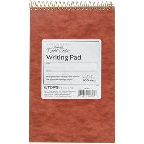 Ampad Gold Fibre Retro Writing Pad, Red Cover, Ivory Paper, 5 x 8, Medium Rule, 80 Sheets, 1 Each (20-007)