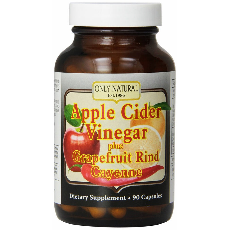 Only Natural Apple Cider Vinegar Plus Grapefruit Rind Cayenne Capsules, 90-Count