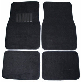 Front & Rear Carpet Car Truck SUV Floor Mats - Black
