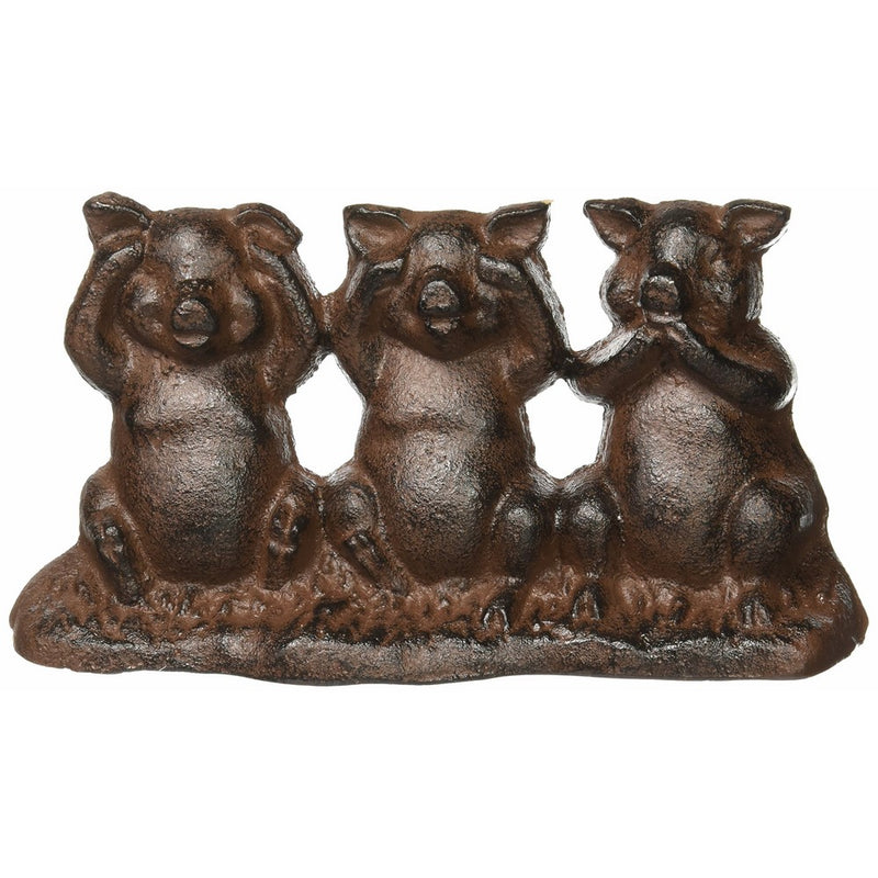 Hear No Evil, See No Evil, Speak No Evil Cast Iron Pigs Door Stop