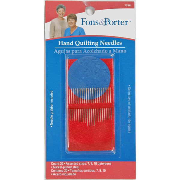 Fons & Porter Hand Quilting Needles, Size 7, 9, 10, 20-Count