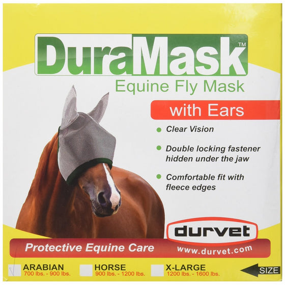 DURVET FLY 081-60021 698741 Duramask Fly Mask with Ears, Gray, Arabian