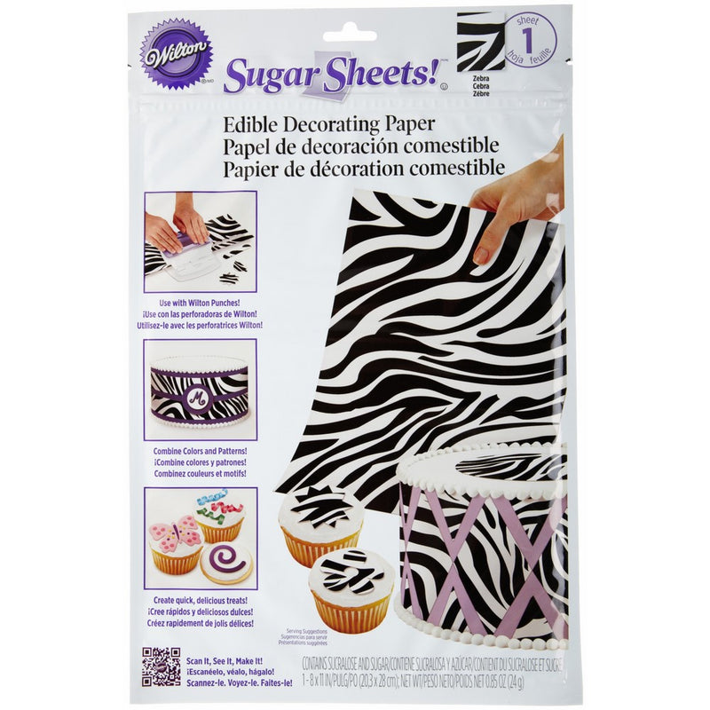 Wilton Sugar Sheet, Zebra Print