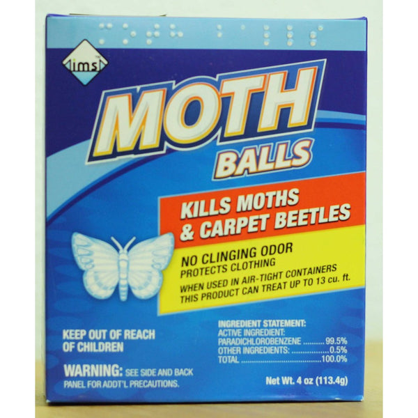 Moth Balls, Kills Moth & Carpet Beetles, 4 Oz