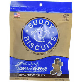 Cloud Star Buddy Biscuits Soft & Chewy Dog Treats with All Natural Bacon & Cheese 6 oz 1 Pack
