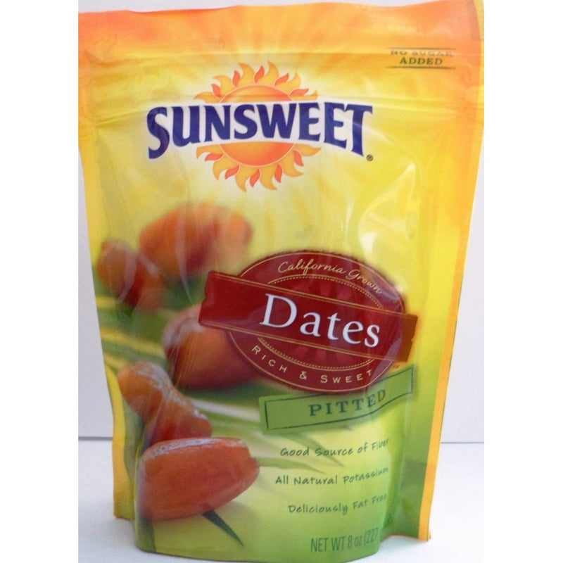 Sunsweet California Grown Dates Pitted , 8 ounce (Pack of 6)