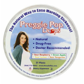 Preggie Pop Drops (Container) Assorted for Morning Sickness Relief, 3 Count