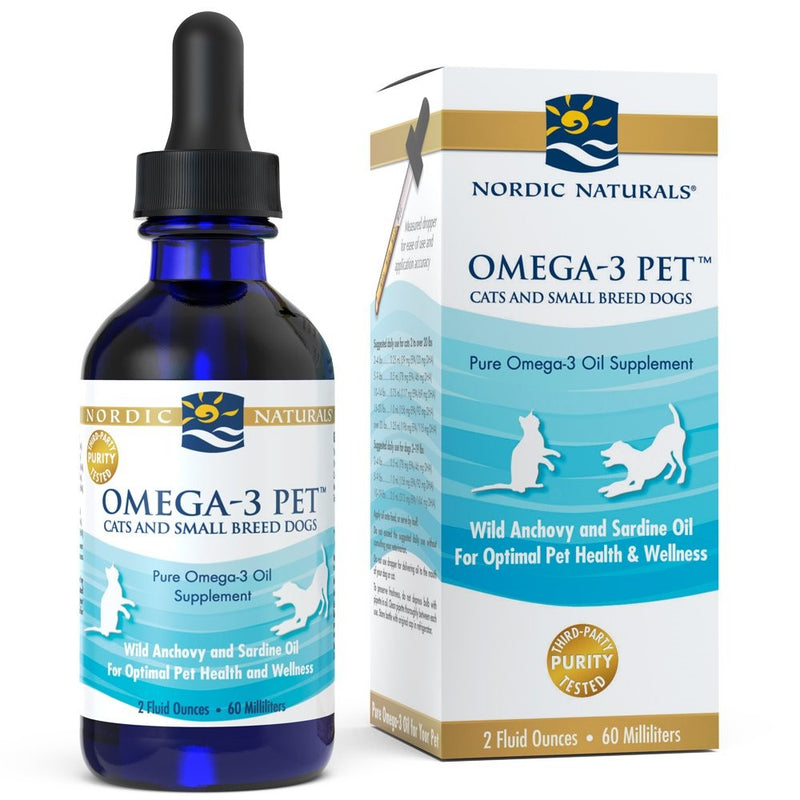Nordic Naturals Omega 3 Pet - Fish Oil Liquid For Small Dogs and Cats, Omega-3s,EPA And DHA Supports Skin, Coat, Joint And Overall Health In Triglyceride Form For Optimal Absorption, 2 Ounces