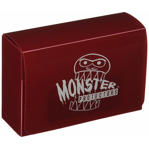 Monster Protectors Trading Card Double Deck Box with Magnetic Closure - Red (Fits Yugioh, Pokemon, Magic the Gathering Cards)