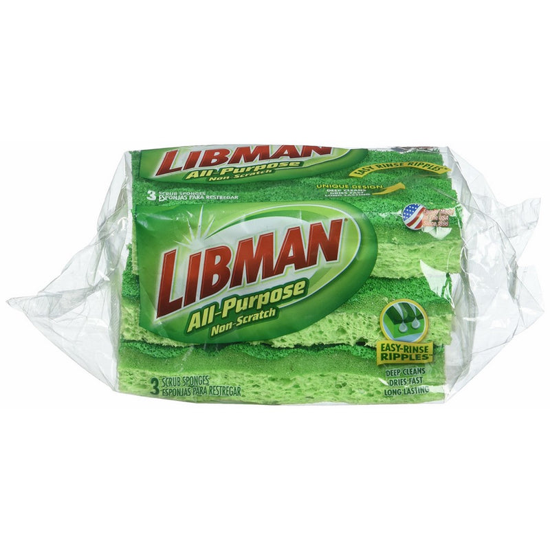 Libman 01076 Scrub Sponge Medium Duty 3 Pack