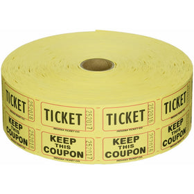 Raffle Tickets 2000 per Roll 50/50: Yellow