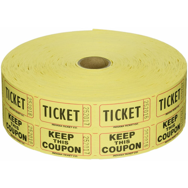 Raffle Tickets 2000 per Roll 50/50: Yellow