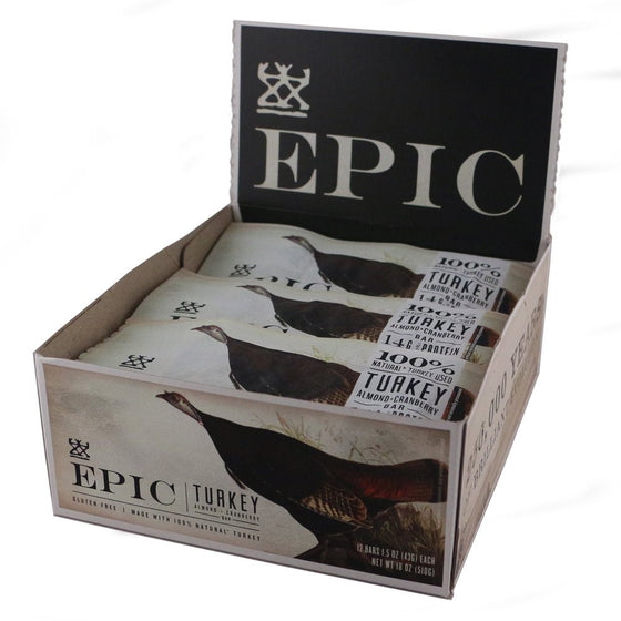 Epic All Natural Meat Bar, 100% Natural, Turkey, Almond & Cranberry, 1.5 ounce bar 12 Count