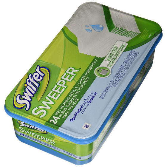 Swiffer PG-3231 Sweeper Wet Mopping Cloth Refill - Open Window Fresh - 24 ct