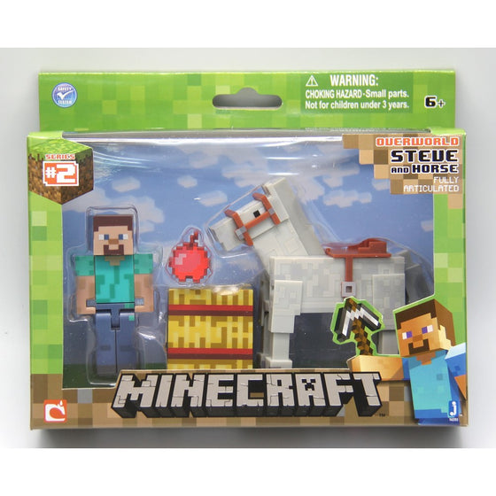 Minecraft Steve with White Horse Action Figure