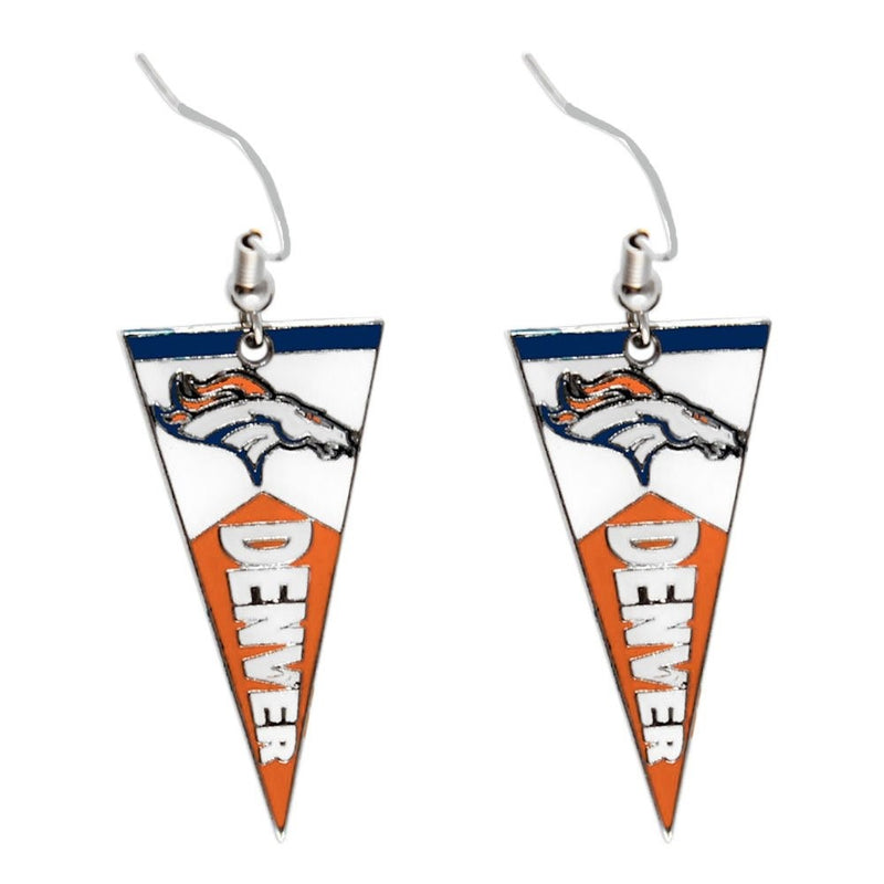 Sports Team Denver Broncos Pennant Dangle Charm Earring Set
