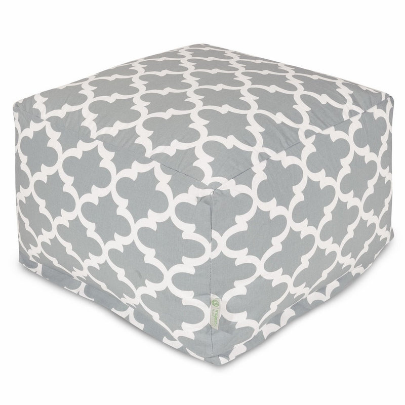 Majestic Home Goods Trellis Ottoman, Large, Gray