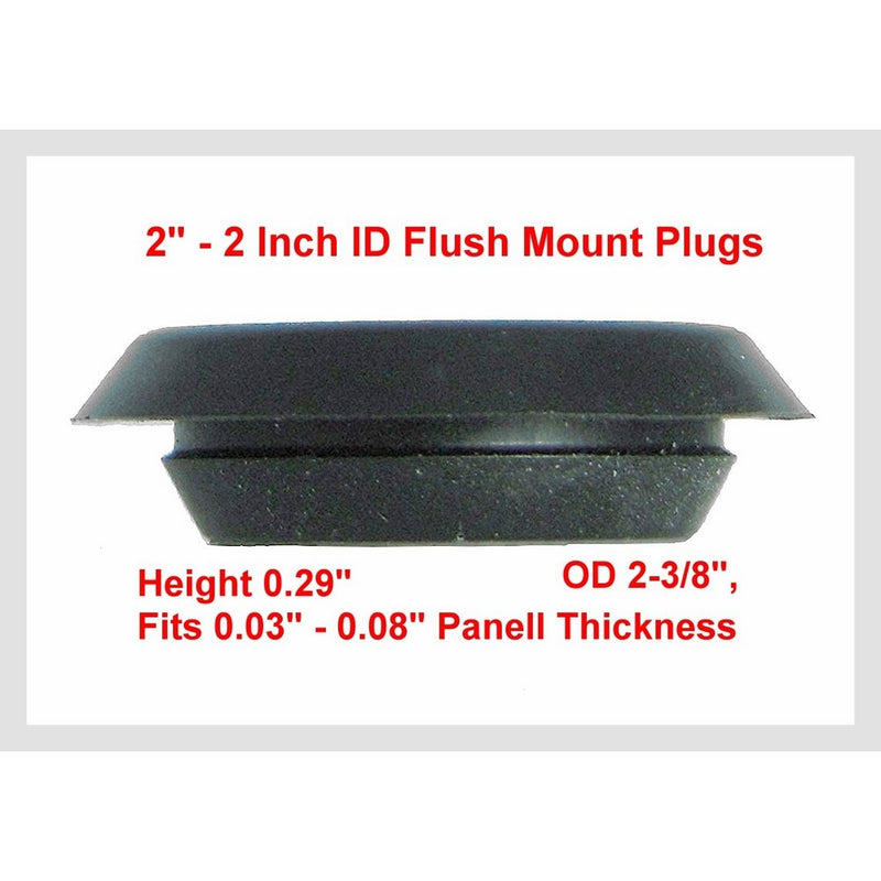 2 2 inch Flush Mount Black Plastic Body and Sheet Metal Hole Plug Qty 10 by Caplugs