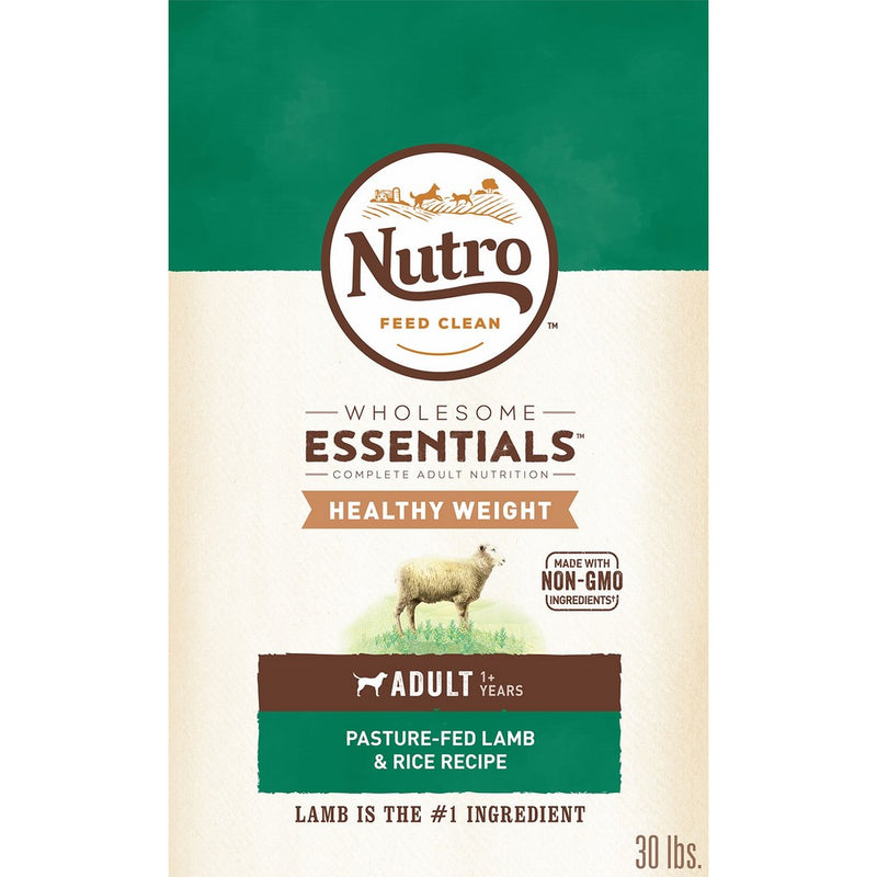 Nutro WHOLESOME ESSENTIALS Healthy Weight Adult Pasture-Fed Lamb & Rice Recipe Dry Dog Food Dry Dog Food Plus Vitamins, Minerals & Other Nutrients; (1) 30 Pounds