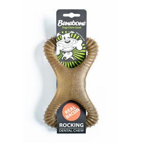 Benebone Dental Dog Chew Toy for Aggressive Chewers, Long Lasting, Made in USA, Medium, Real Bacon Flavor