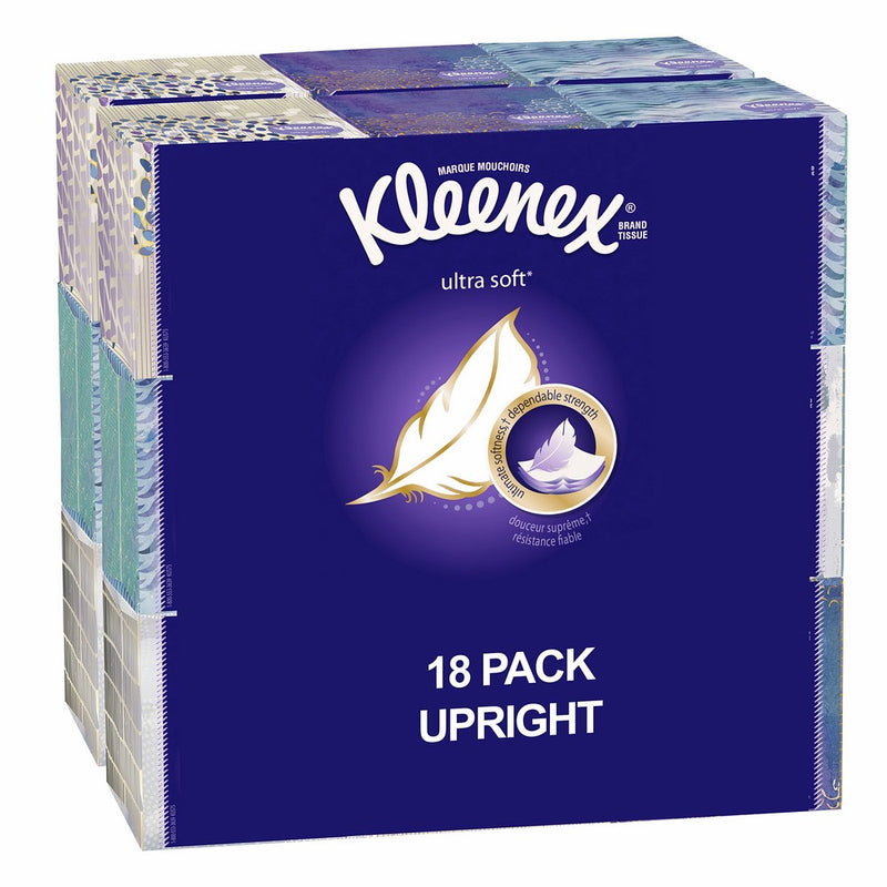 Kleenex Ultra Soft Facial Tissue Cube (18 boxes, 75 tissues per box)