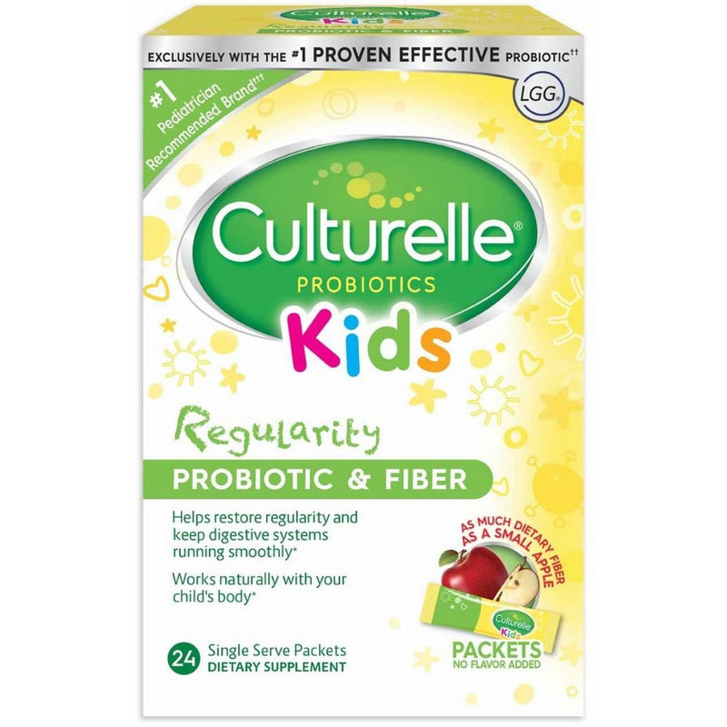 Culturelle Kids Regularity Probiotic & Fiber Dietary Supplement | Helps Restore Regularity & Maintain Smooth Digestion | Works Naturally with Child's Body | 24 Single Packets