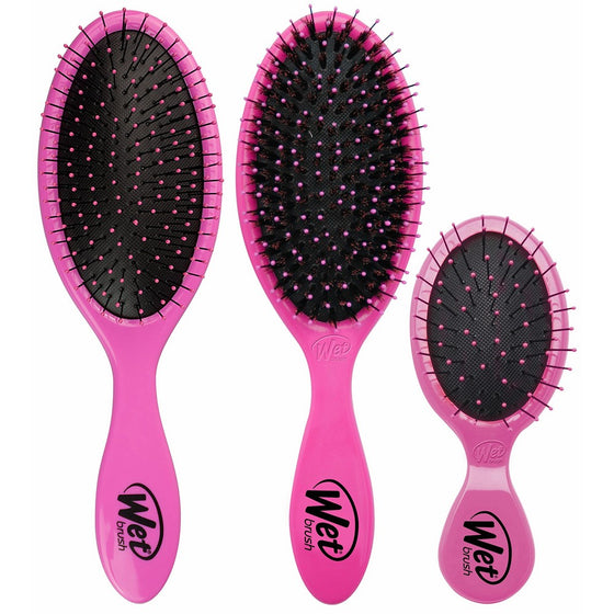 Wet Brush 3 Piece Original Detangler Hair Brush, Pink