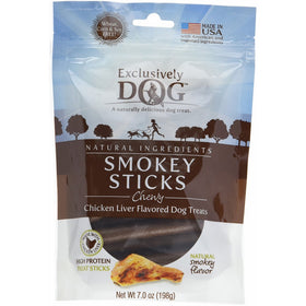 Exclusively Dog Smokey Sticks Chicken Liver Flavored 12 Pouch Dog Treats, 7 oz