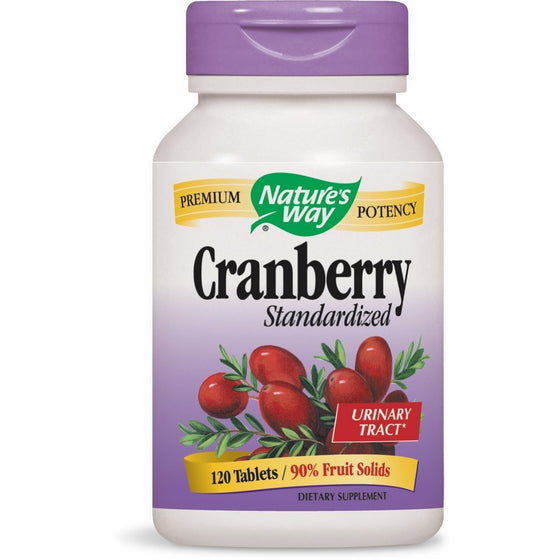 Nature's Way Standardized Cranberry; 90% Fruit Solids per serving; Gluten Free; Vegetarian; 120 Vegetarian Capsules