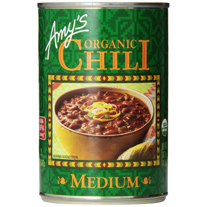 Amy's Organic Chili, Medium, 14.7 Ounce (Pack of 12)