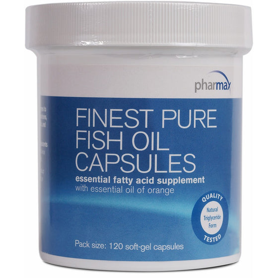 Pharmax - Finest Pure Fish Oil Capsules - Supports Cognitive Health and Brain Function - 120 Softgel Capsules