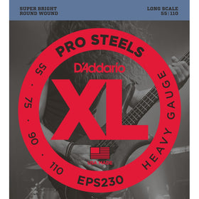 D'Addario EPS230 ProSteels Bass Guitar Strings, Heavy, 55-110, Long Scale