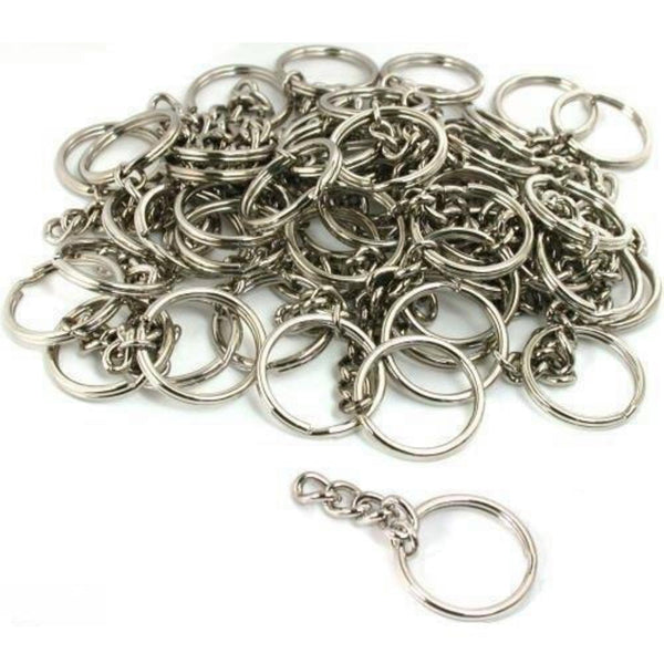 50 Key Chain Craft Wallet Nickel Plated Findings 28mm New