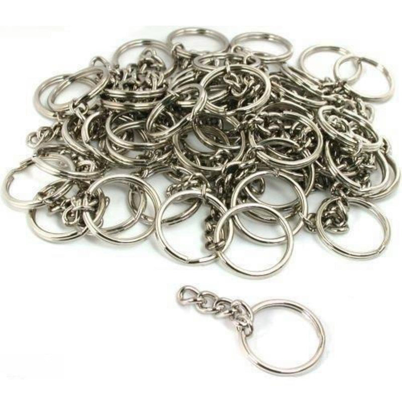 50 Key Chain Craft Wallet Nickel Plated Findings 28mm New