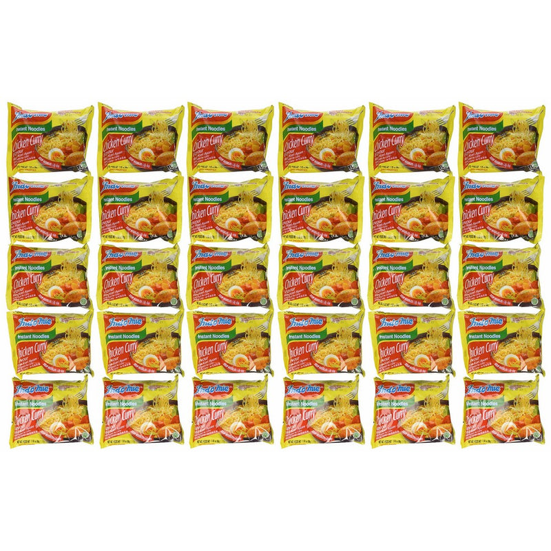 Indomie Instant Noodles Soup Chicken Curry Flavor for 1 Case (30 Bags)