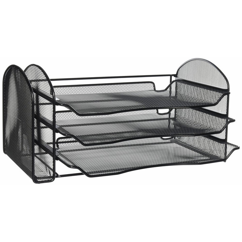 Safco Products 3265BL Onyx Mesh Desktop Organizer with 1 Vertical/3 Horizontal Sections, Black