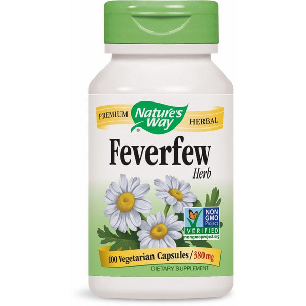 Natures Way Feverfew Leaves (100 Capsules, 380mg) - (Pack of 2)