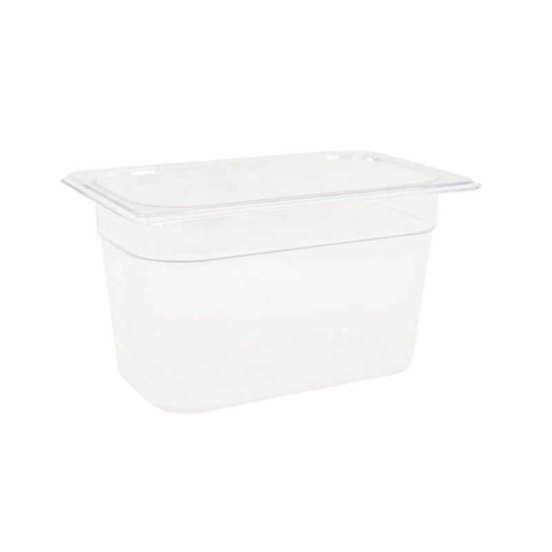 Rubbermaid Commercial Products FG112P00CLR Cold Food Pan, 6" Deep Pan, 1/4 Size, Clear