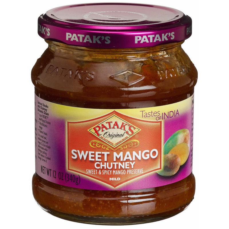 Patak's Sweet Mango Chutney, Mild, 12-Ounce Glass Jars (Pack of 6)