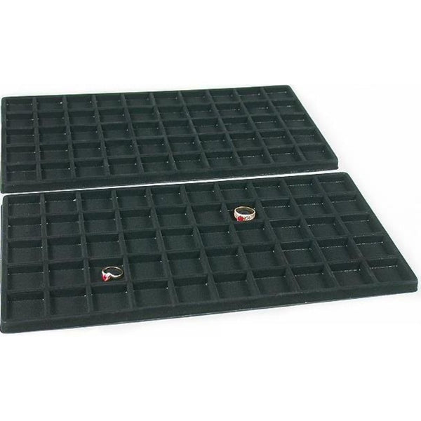 2 Black 50 Slot Pendant Jewelry Showcase Display Tray Inserts